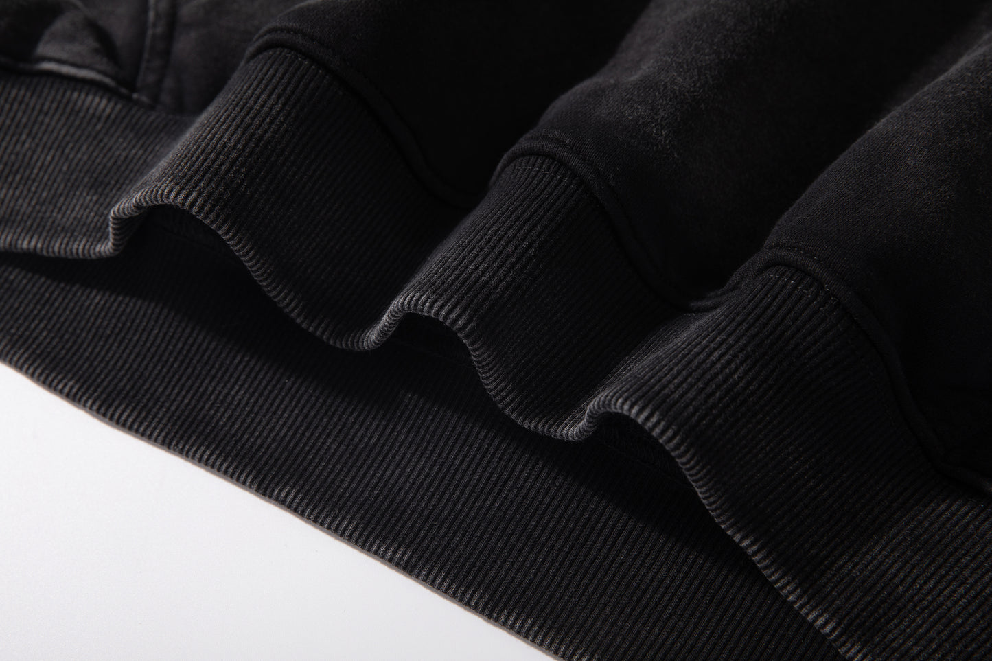 日本製 ウォッシュ加工 ブラック パーカー