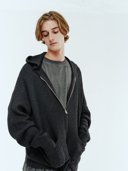 BTMK KNIT HOODIE zip-up MY914