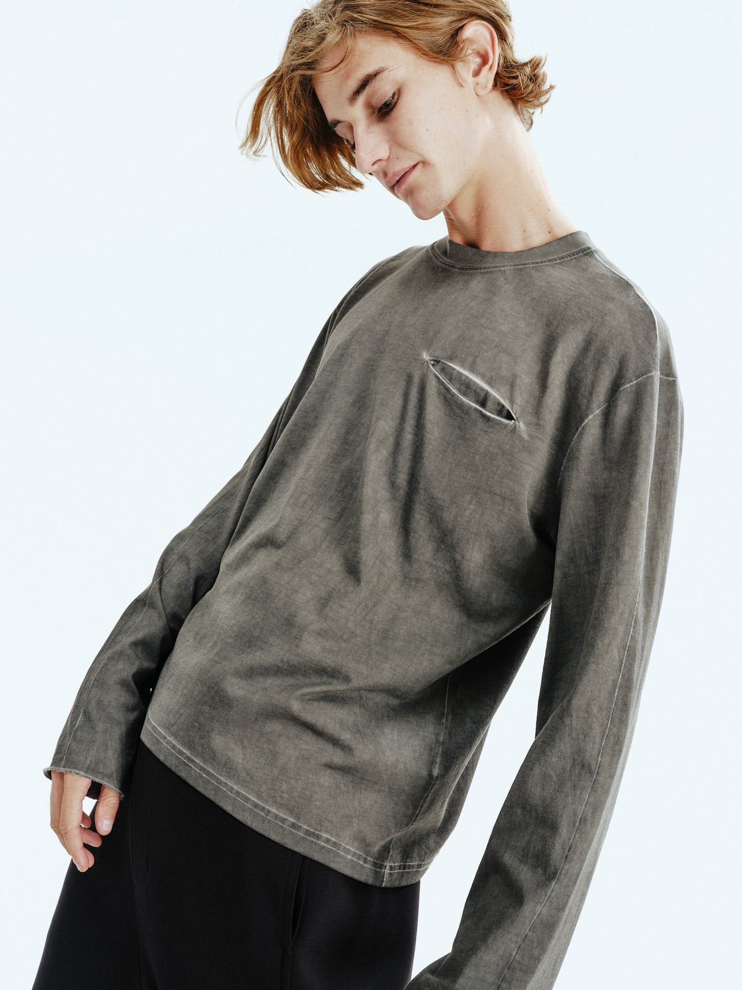 BTMK L/S TEE pigment dyed pocket ST322