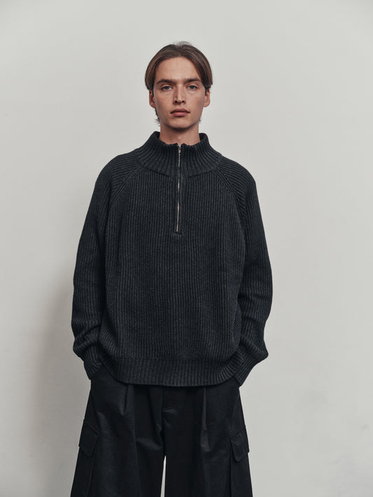 BTMK SWEATER high-neck half-zip MY913