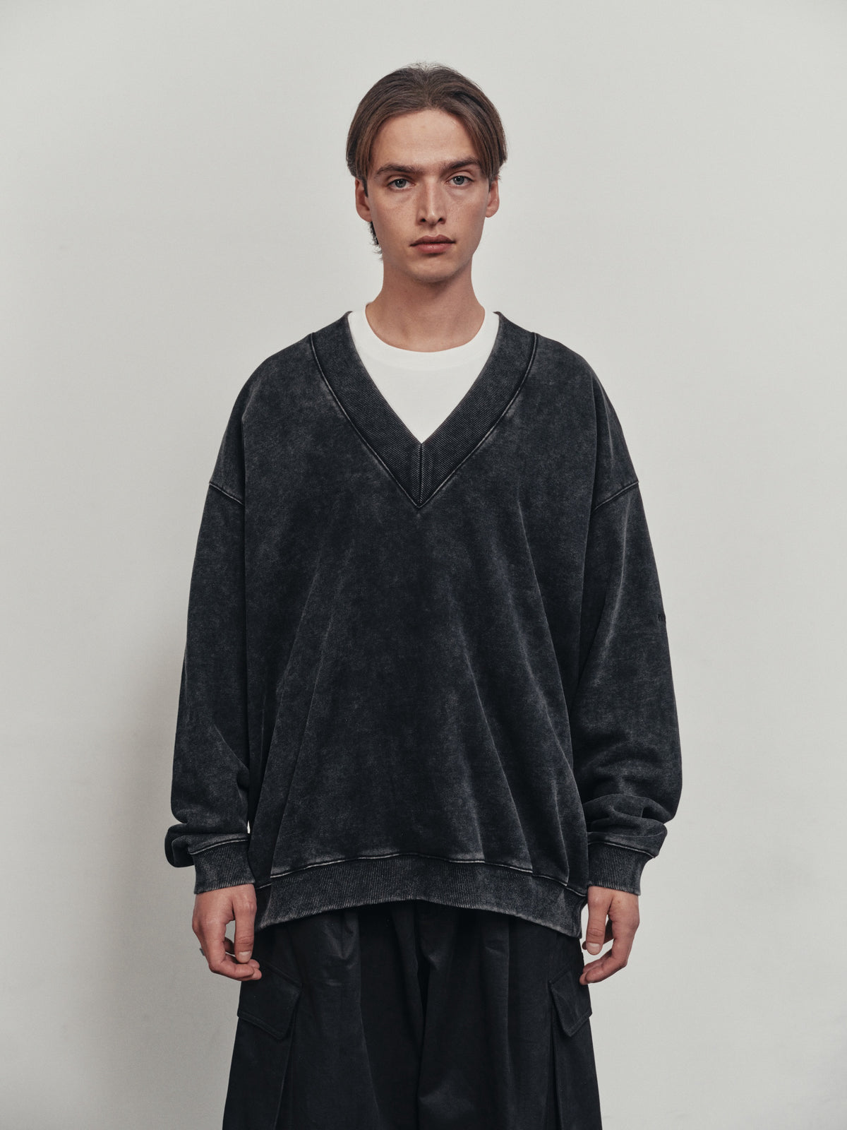 BTMK V-NECK SWEAT washed VS500