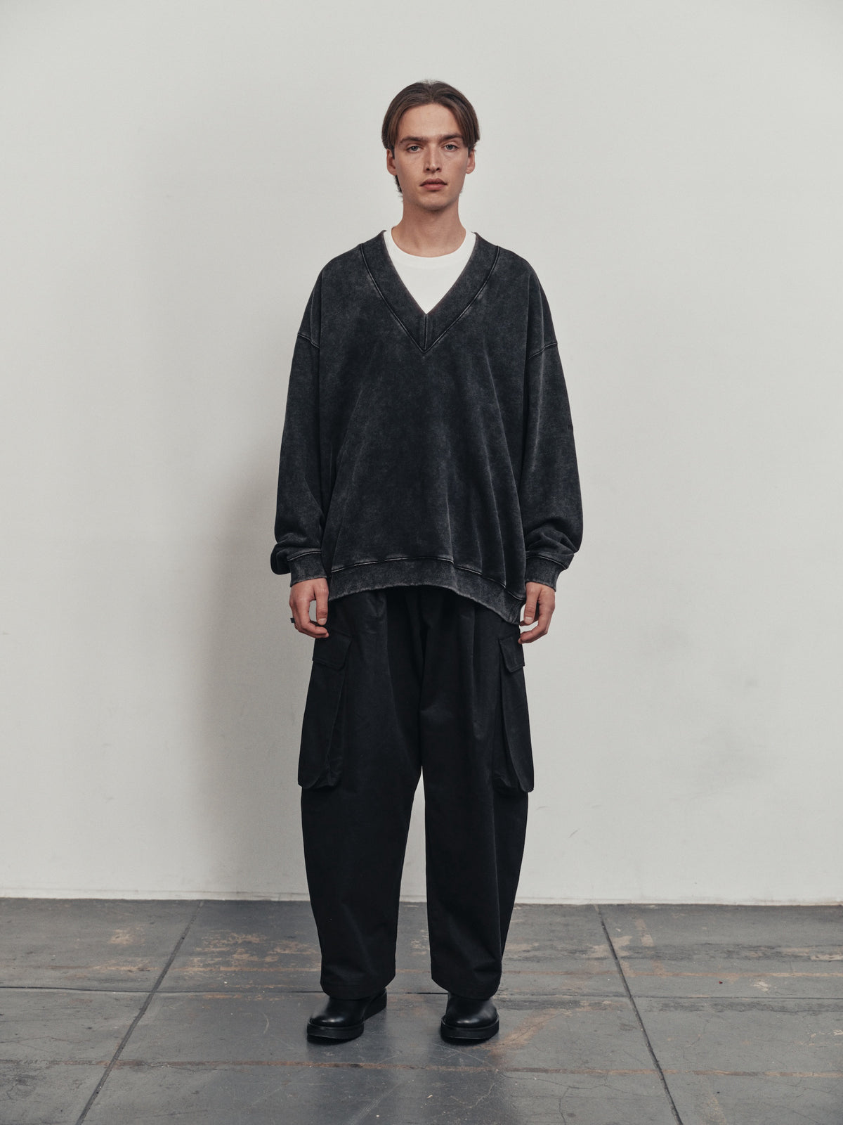 BTMK V-NECK SWEAT washed VS500