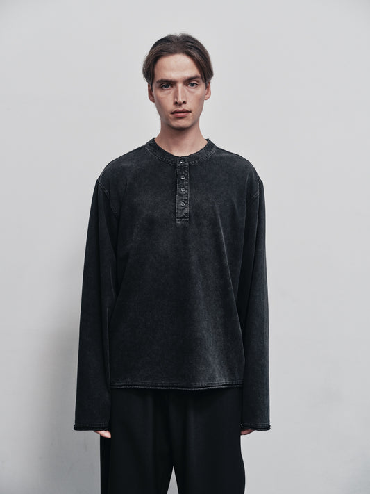 BTMK HENLEY NECK L/S TEE washed HR51