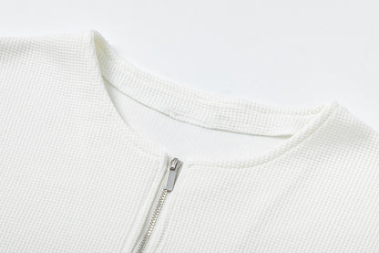 BTMK LONG TEE  WAFFLE zip-up T9968