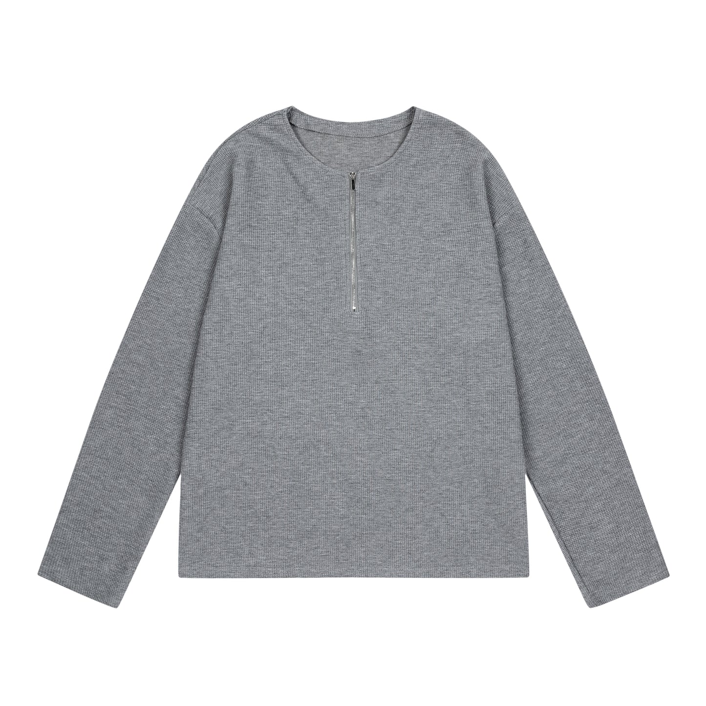 BTMK LONG TEE  WAFFLE zip-up T9968