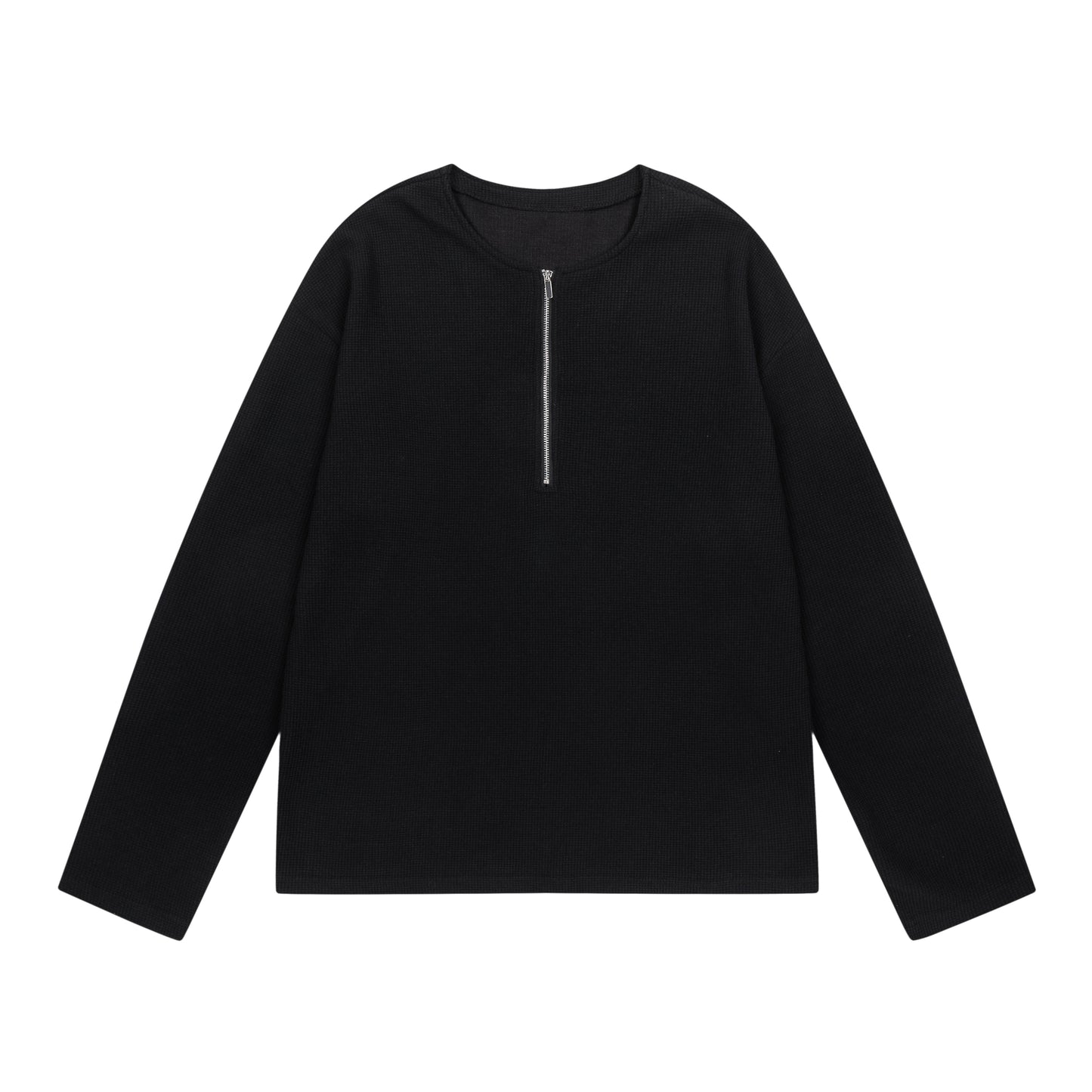 BTMK LONG TEE  WAFFLE zip-up T9968