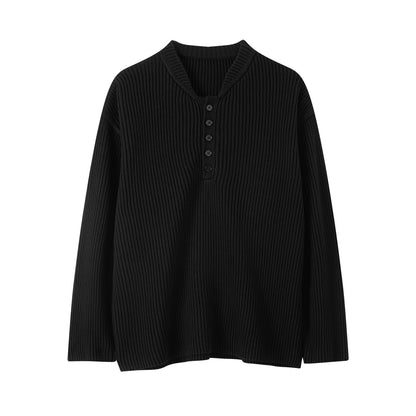 BTMK BUTTON HENLEY-NECK KNIT HK029【Pre-order】