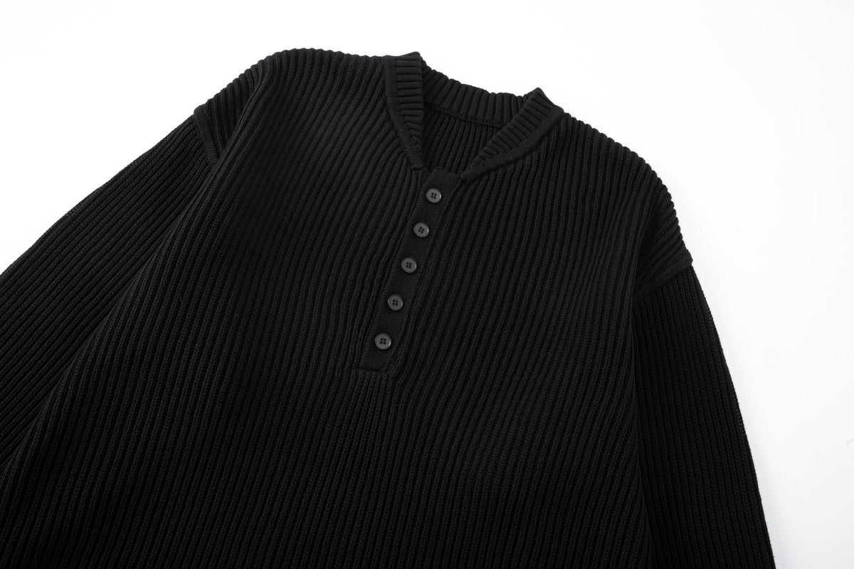 BTMK BUTTON HENLEY-NECK KNIT HK029【Pre-order】