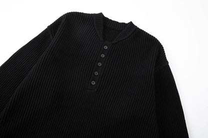 BTMK BUTTON HENLEY-NECK KNIT HK029【Pre-order】