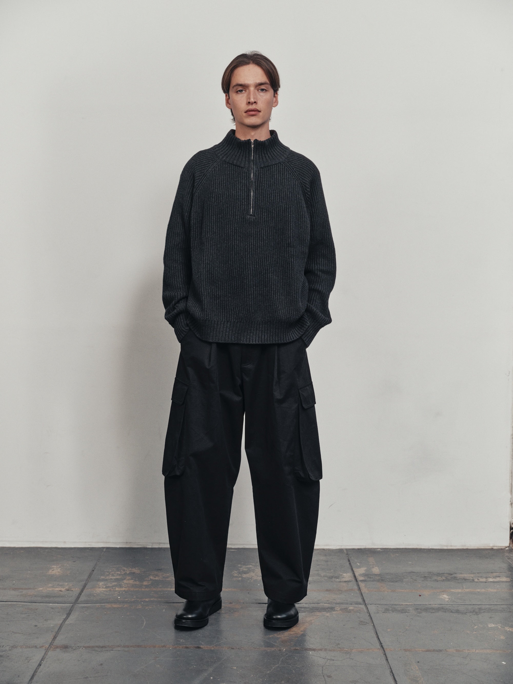 BTMK SWEATER high-neck half-zip MY913