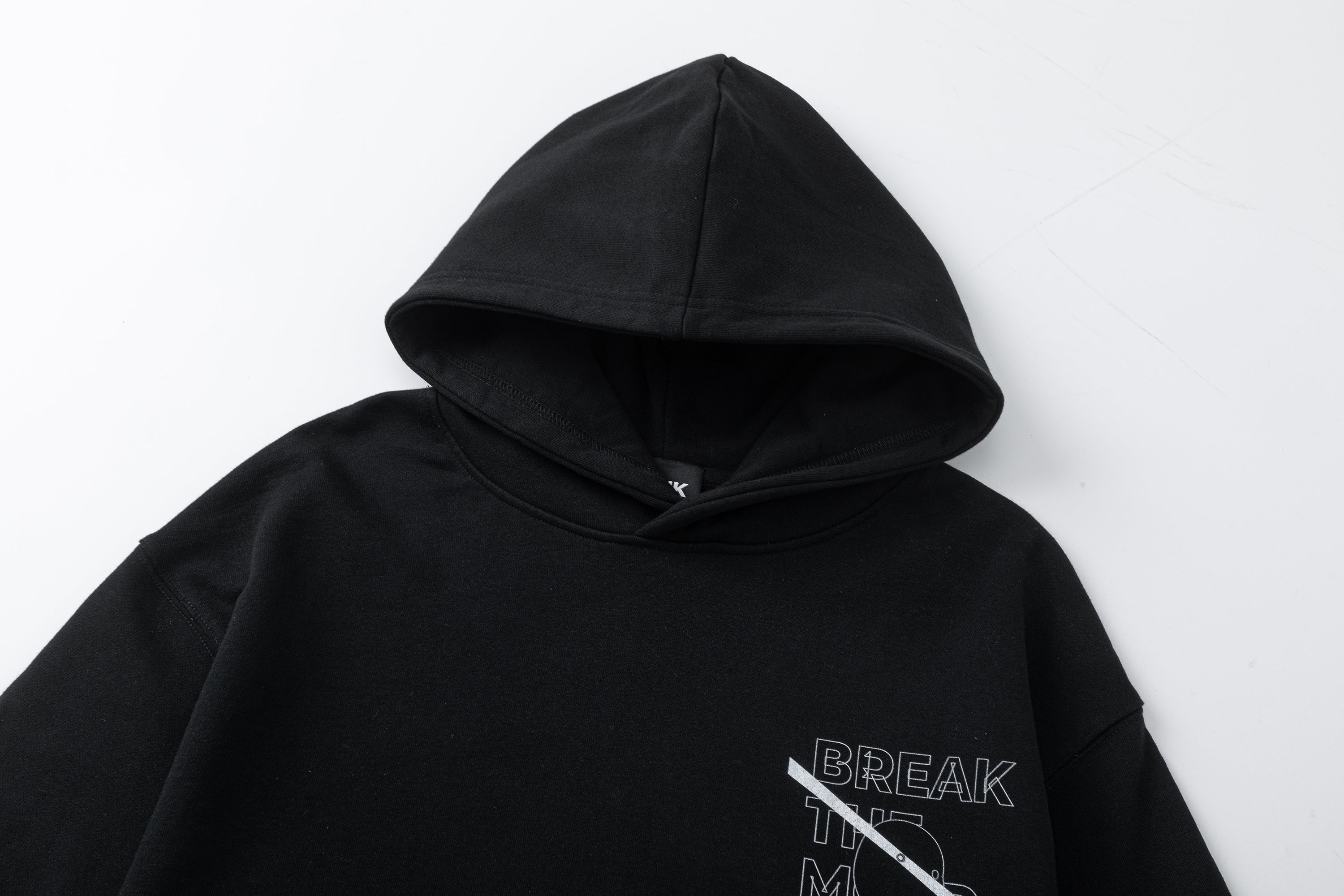 BTMK ブラック フード付きパーカー BTMK PULLOVER HOODIE washed XS007