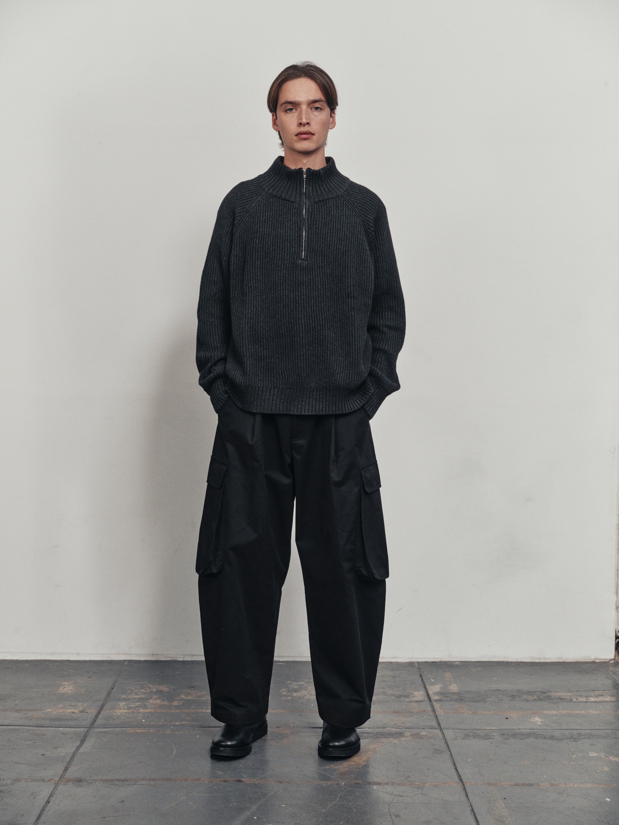 BTMK SWEATER high-neck half-zip MY913