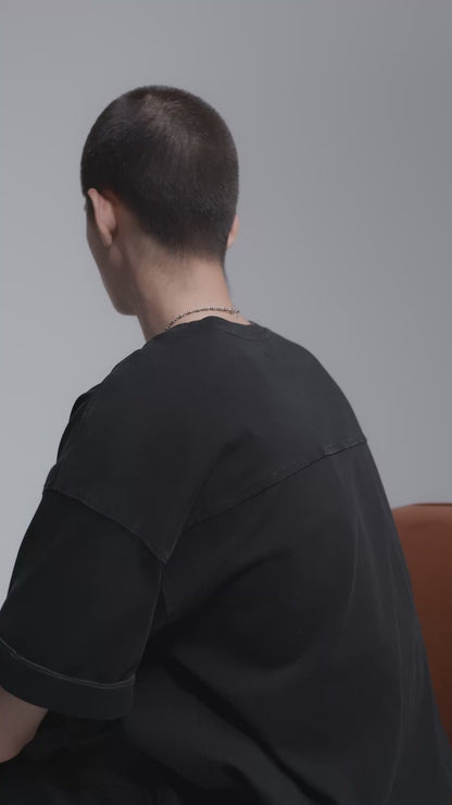 BTMK S/S WASHED TEE roll up sleeve RS615